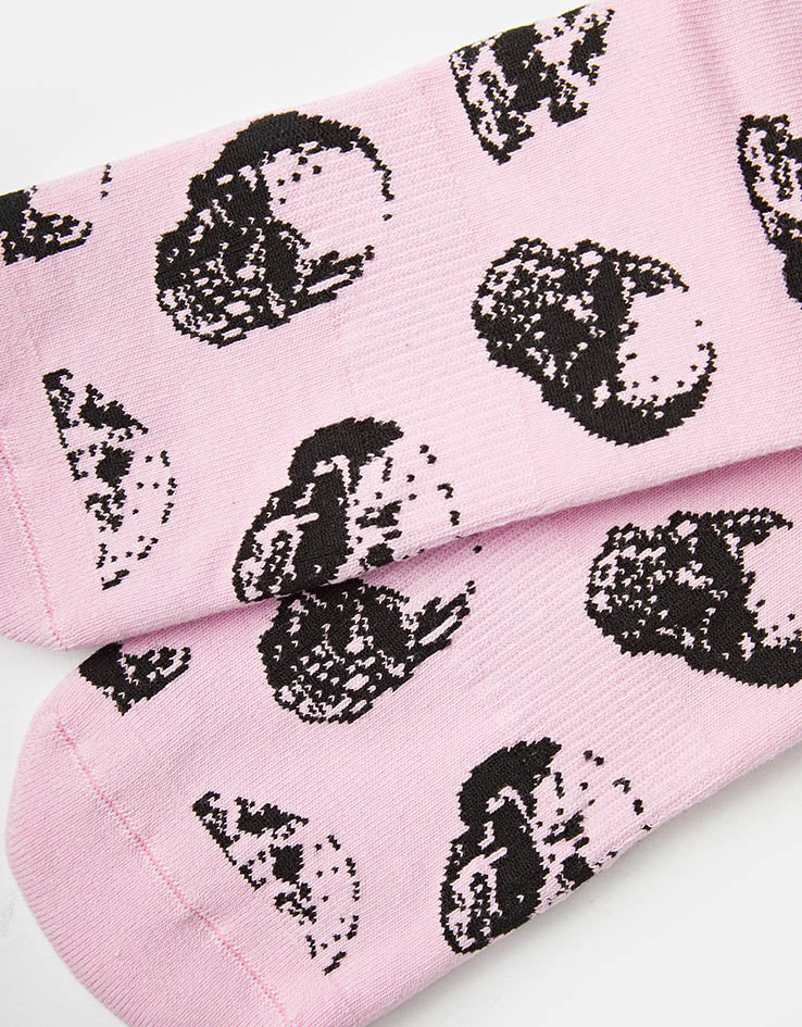 Route One Skulls Crew Socks - Pink