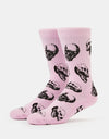 Route One Skulls Crew Socks - Pink