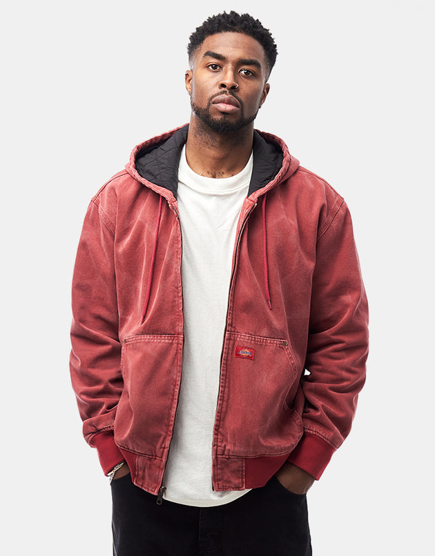 Dickies Lined Denim Hooded Bomber - Garnet