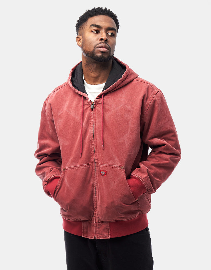 Dickies Lined Denim Hooded Bomber - Garnet