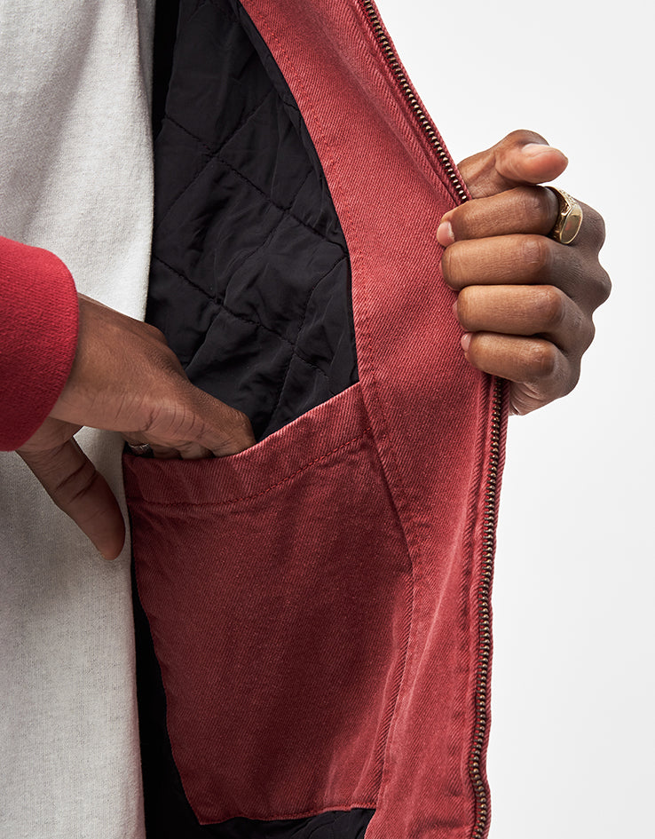 Dickies Lined Denim Hooded Bomber - Garnet