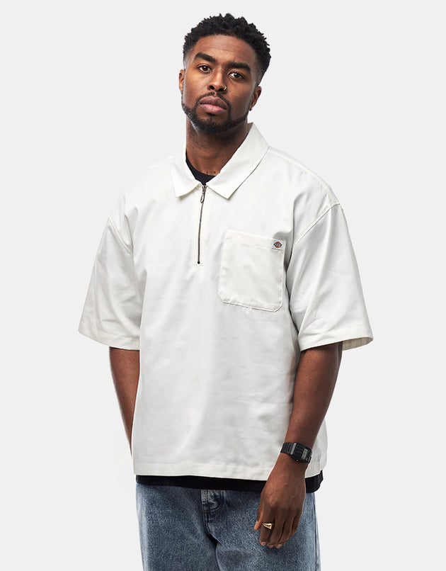 Dickies Cadiz Quarter Zip S/S Shirt - Egret