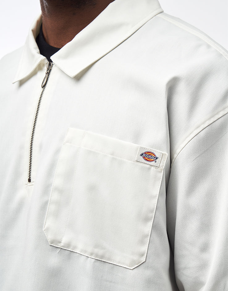 Dickies Cadiz Quarter Zip S/S Shirt - Egret