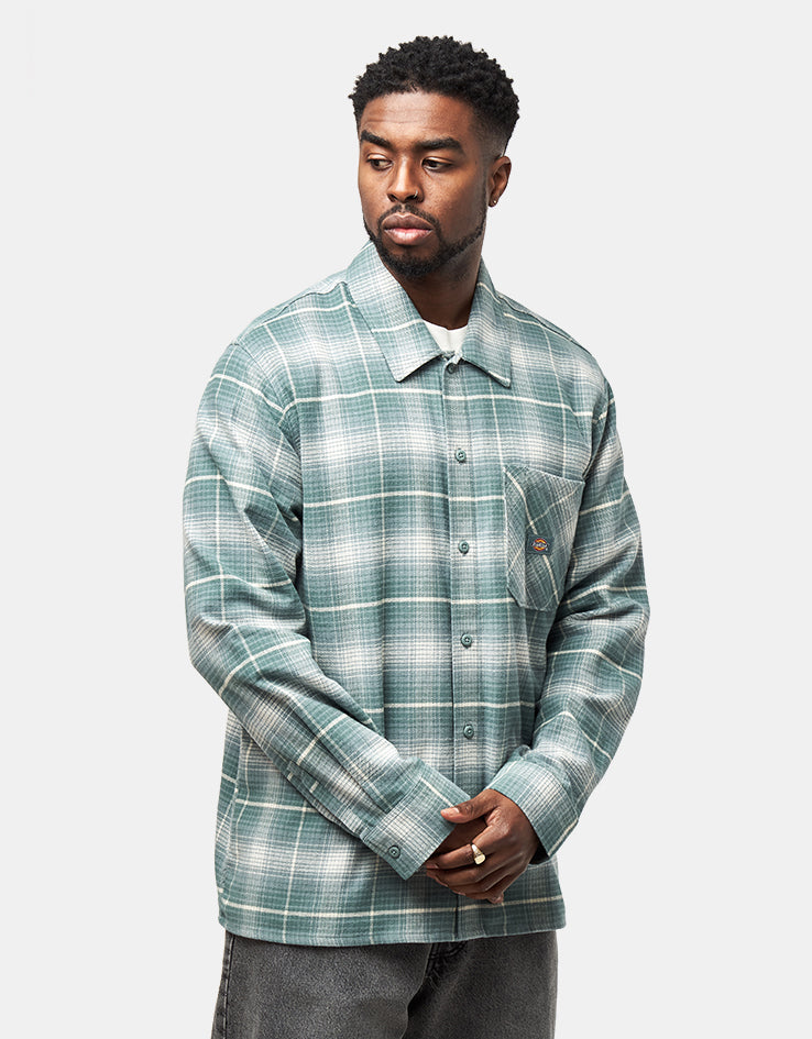 Dickies Forest Check L/S Shirt - Stormy Sea