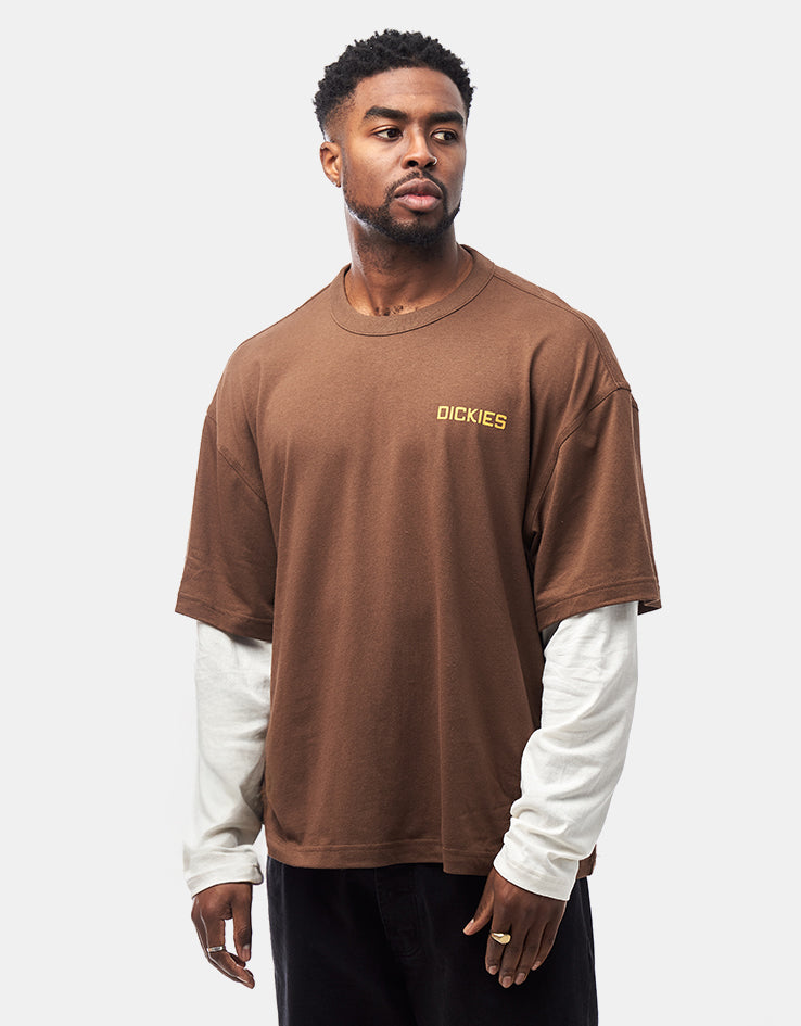 Dickies Payson 2Fer L/S T-Shirt - Timber Brown