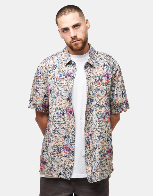 Brixton Cru Print S/S Shirt - Graffiti