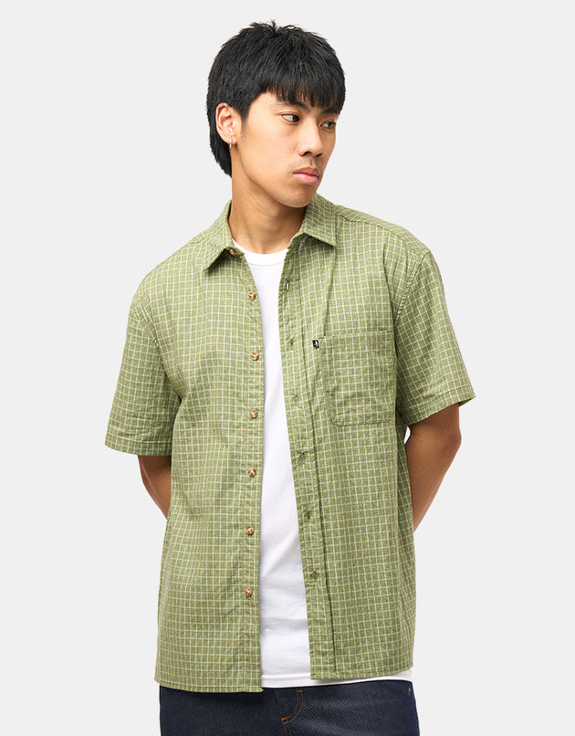 Pass Port Workers Check S/S Shirt - Sage