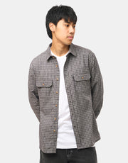 Pass Port Workers Check L/S Shirt - Grey