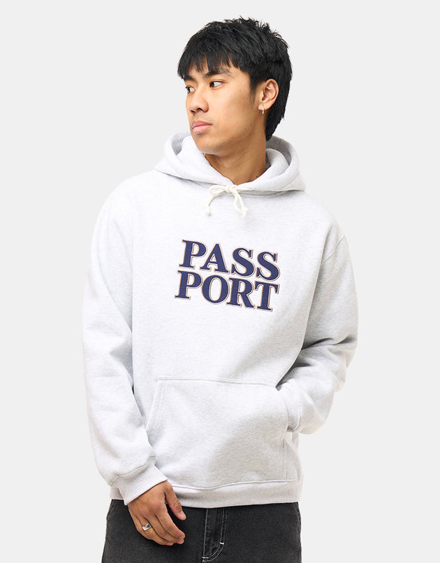 Pass Port Official Stacked Applique Pullover Hoodie - White Marle