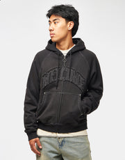 Welcome Kellen Cropped Stud Zip Hoodie - Black/White