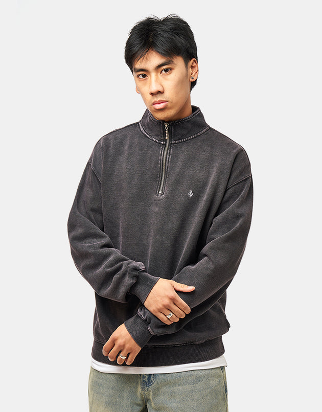 Volcom Single Stone Quarter Zip - Light Acid Black