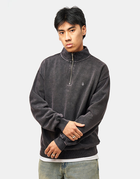メンズウエア VOLCOM L Volcom Single Stone Quarter Zip - Light Acid Black – Route One