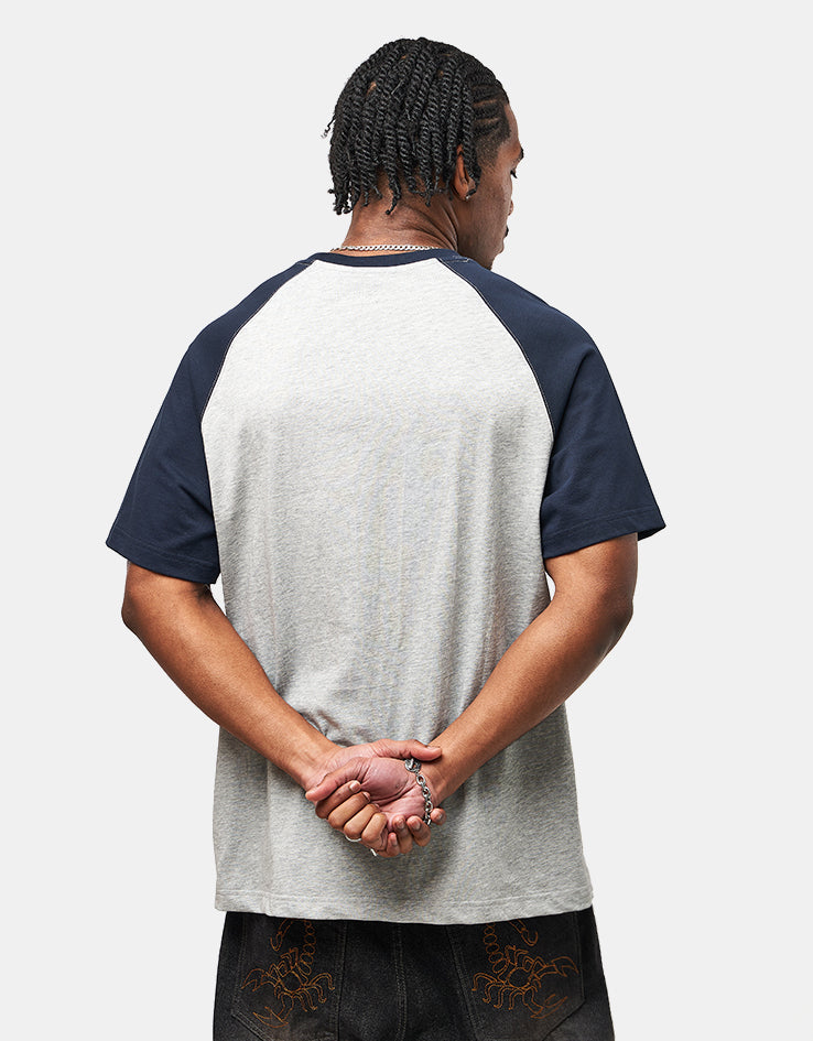 Butter Goods Harvest Raglan T-Shirt - Navy/Heather