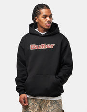 Butter Goods Plaid Logo Applique Pullover Hoodie - Black