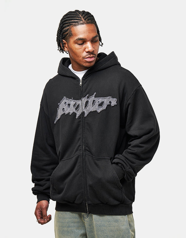 Butter Goods Amplify Zip-Thru Hoodie - Washed Black