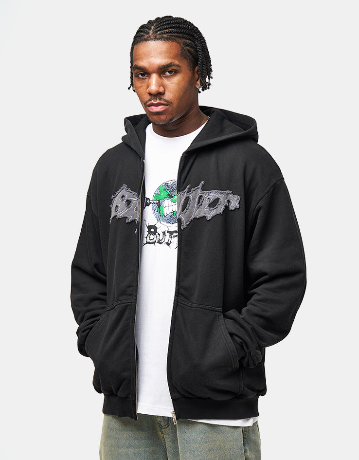 Butter Goods Amplify Zip-Thru Hoodie - Washed Black