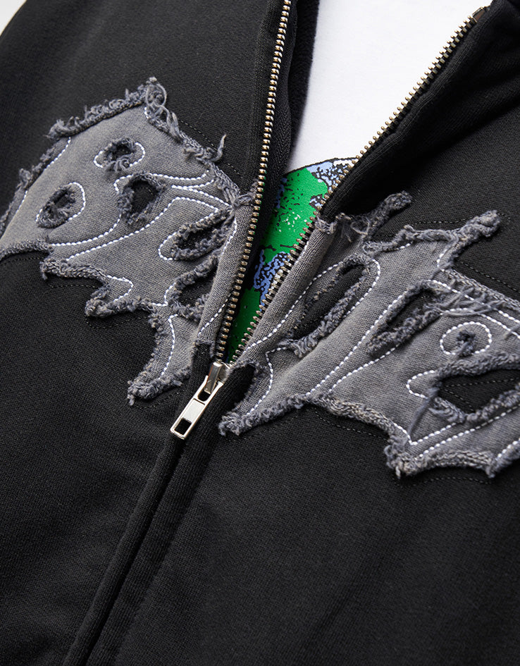 Butter Goods Amplify Zip-Thru Hoodie - Washed Black