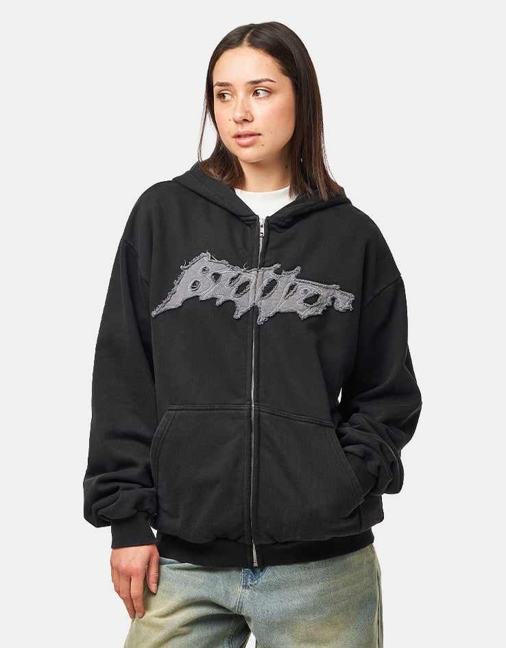 Butter Goods Amplify Zip-Thru Hoodie - Washed Black