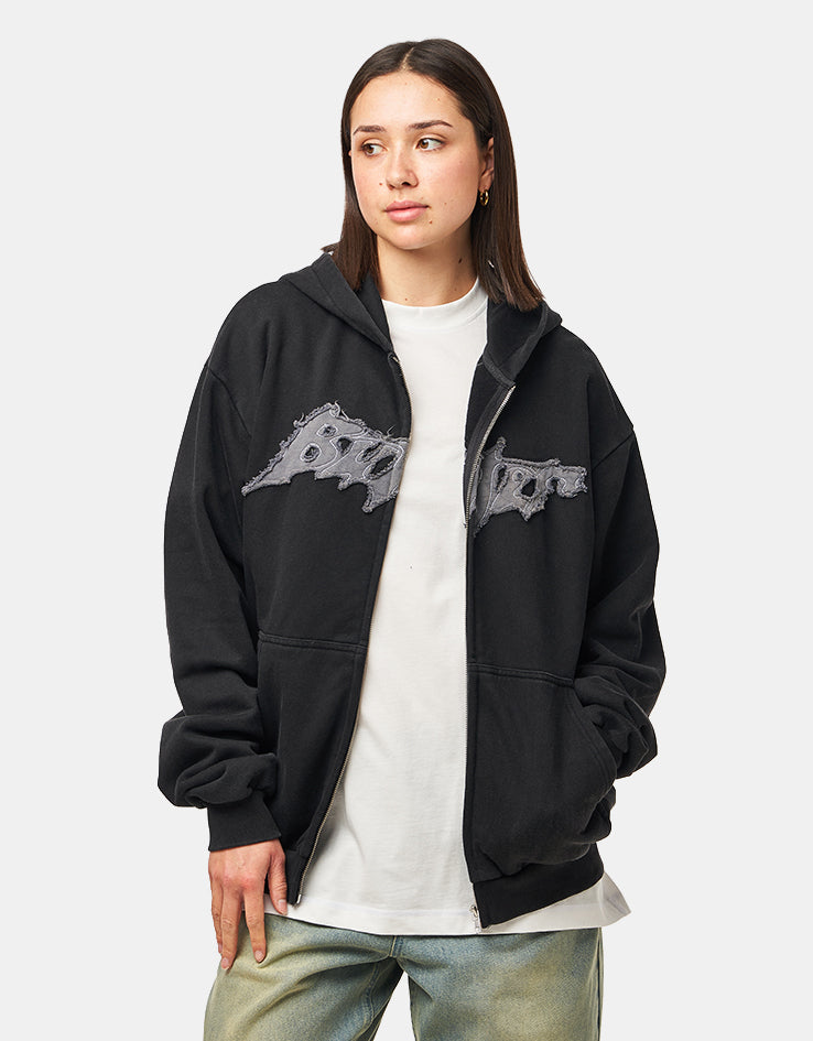 Butter Goods Amplify Zip-Thru Hoodie - Washed Black