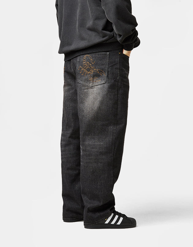 Butter Goods Scorpion Stitch Denim Jeans - Slub Black