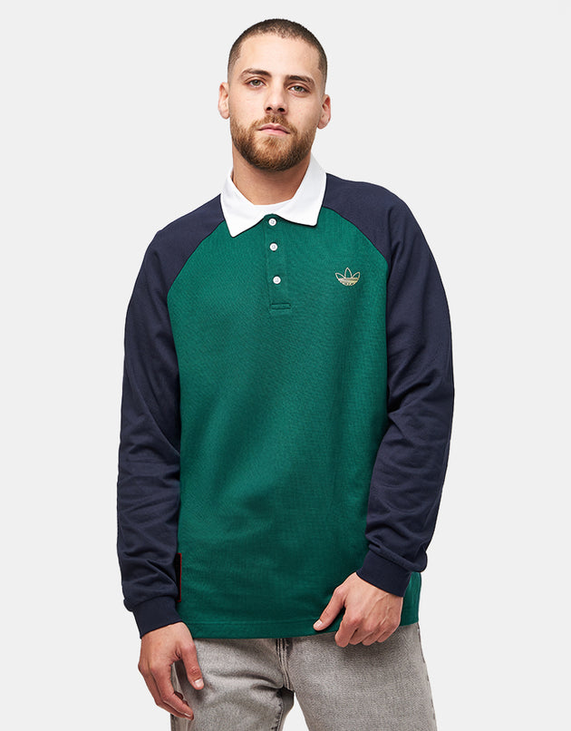 adidas x Tyshawn Rugby Polo Shirt - Collegiate Green/Legend Ink