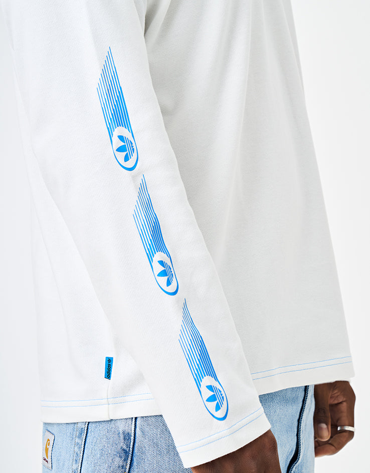 adidas Skate Form L/S T-Shirt - White/Lucid Ray/Blue