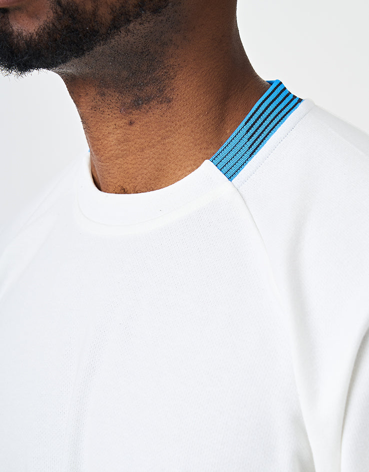 adidas Skate Form L/S T-Shirt - White/Lucid Ray/Blue