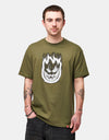 Spitfire Bighead Smoke T-Shirt - Military Green/White