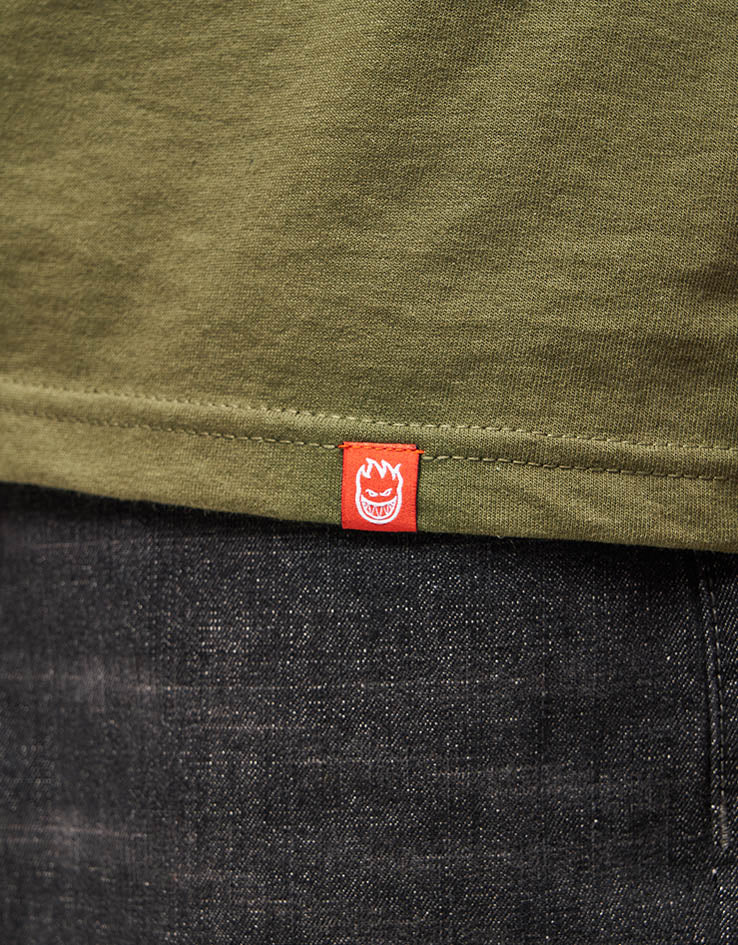 Spitfire Bighead Smoke T-Shirt - Military Green/White