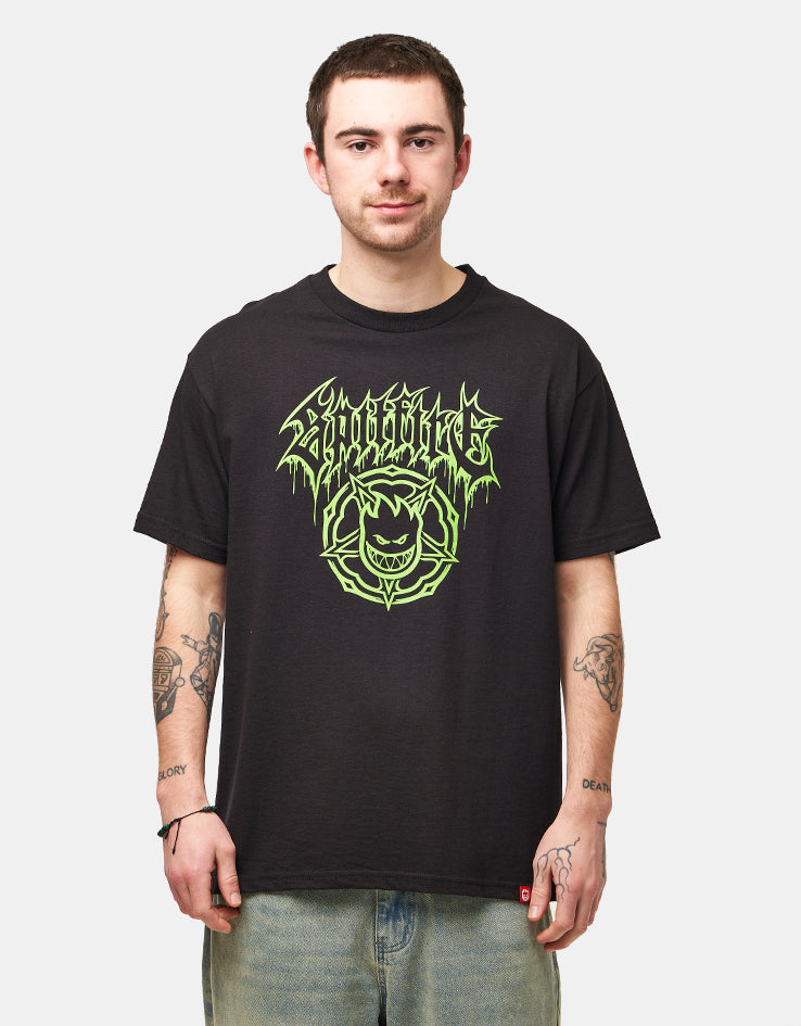 Spitfire Basic Pentagram Drip T-Shirt - Black/Green