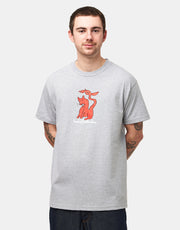 Krooked Kat Serpent T-Shirt - Heather Grey/Red/White/Black