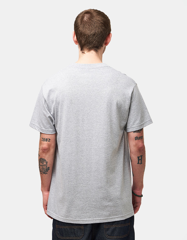 Krooked Kat Serpent T-Shirt - Heather Grey/Red/White/Black