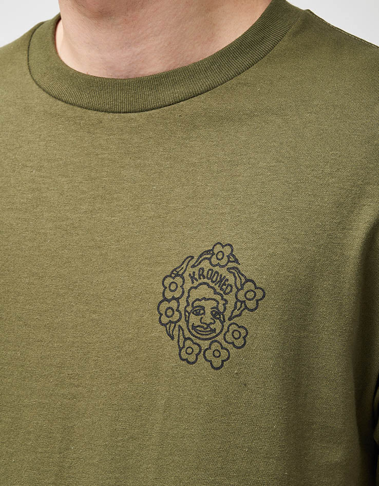 Krooked MG T-Shirt - Military Green/Black/Multi