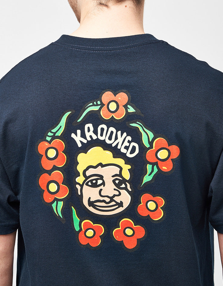 Krooked MG T-Shirt - True Navy/Cream/Multi