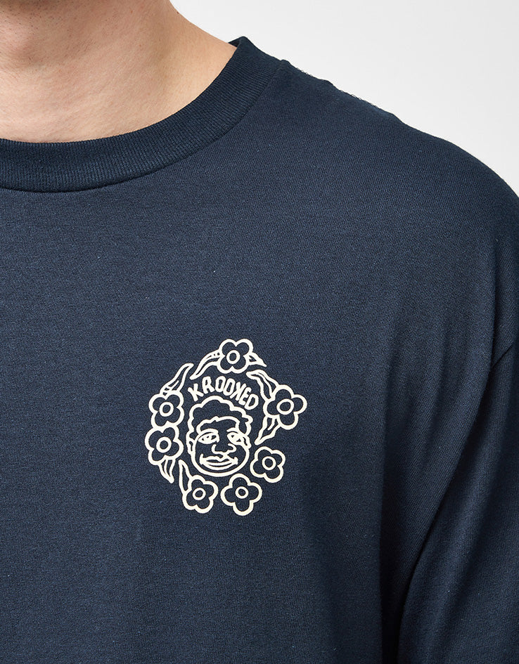 Krooked MG T-Shirt - True Navy/Cream/Multi