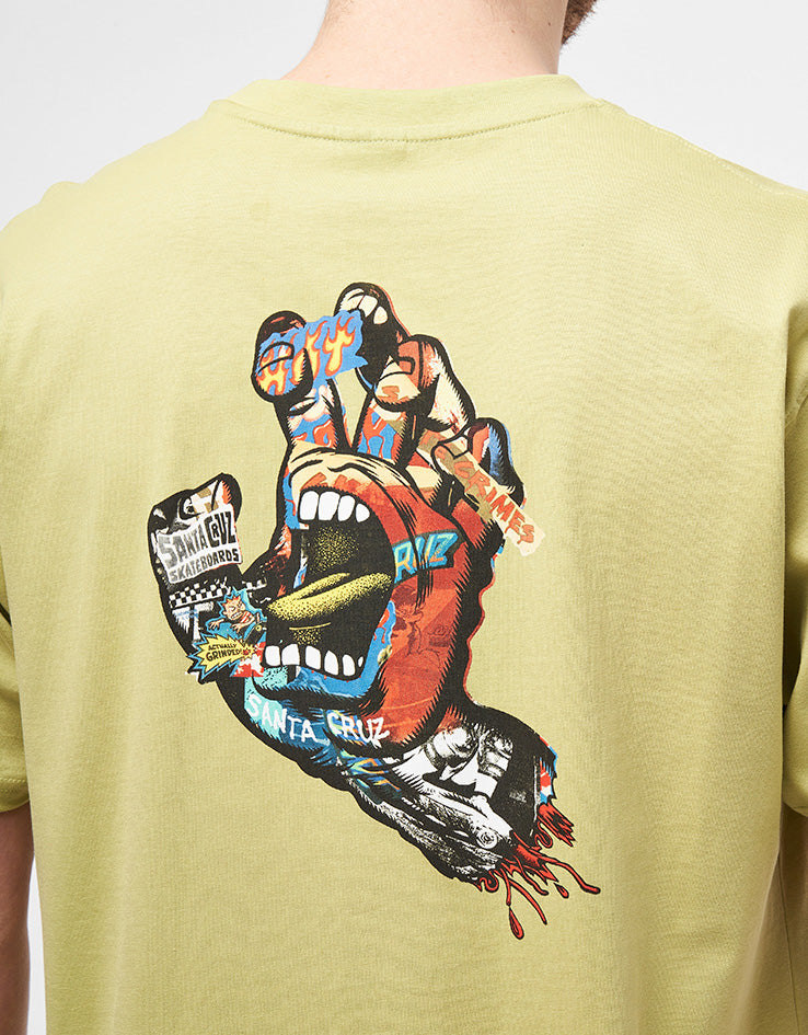 Santa Cruz Collage Hand T-Shirt - Faded Khaki