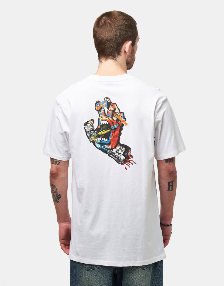 Santa Cruz Collage Hand T-Shirt - White