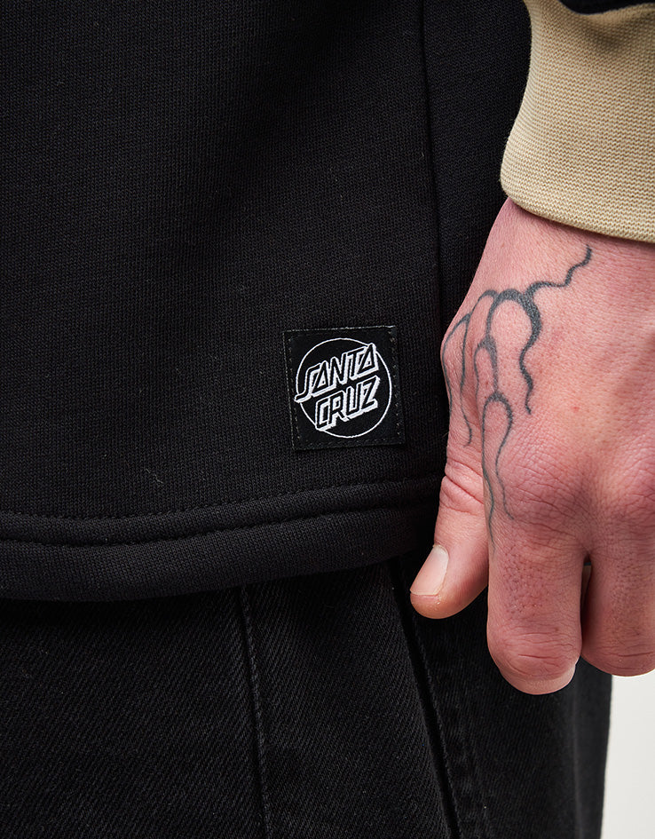 Santa Cruz Out Of Time Strip 1/4 Zip Crew - Black