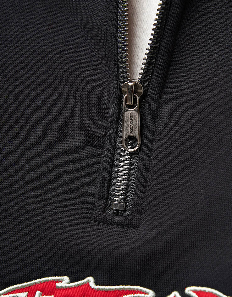 Santa Cruz Out Of Time Strip 1/4 Zip Crew - Black