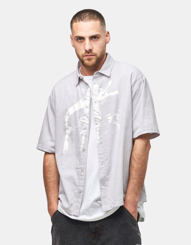 Former Vivian Boxy Stripe S/S Shirt - Grey