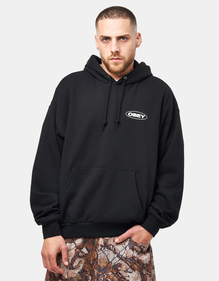 Obey Oval Cities Pullover Hoodie - Black