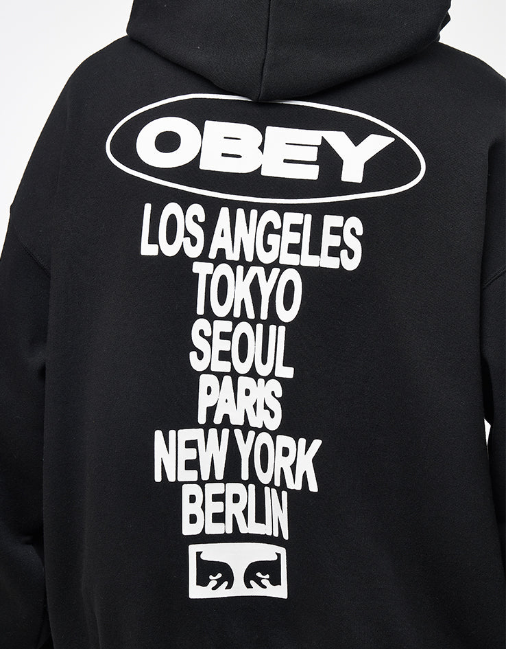 Obey Oval Cities Pullover Hoodie - Black