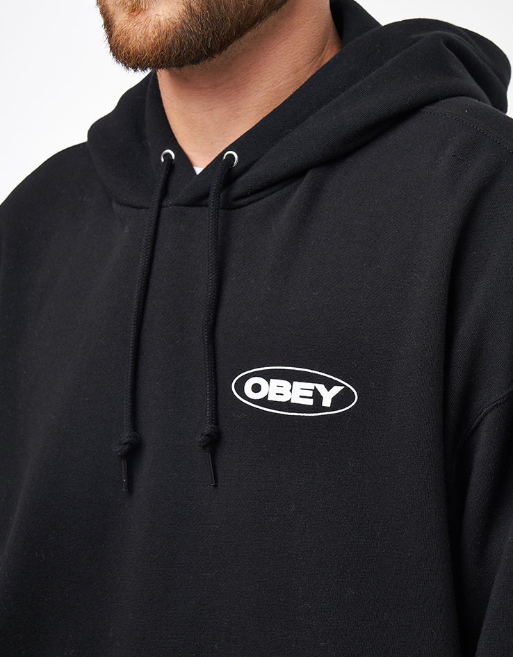 Obey Oval Cities Pullover Hoodie - Black