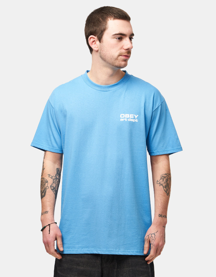Obey Art Department T-Shirt - Azure Blue