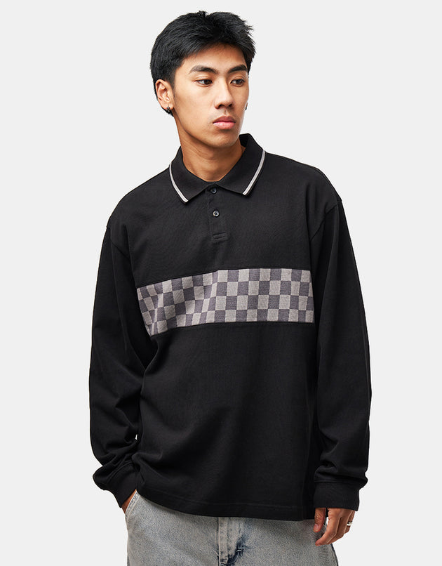 Vans Medford Checkerboard L/S Polo - Black