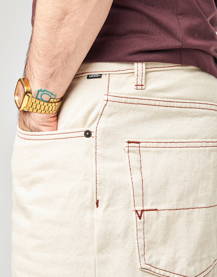 Vans Check-5 Baggy Denim Shorts - Natural Seed