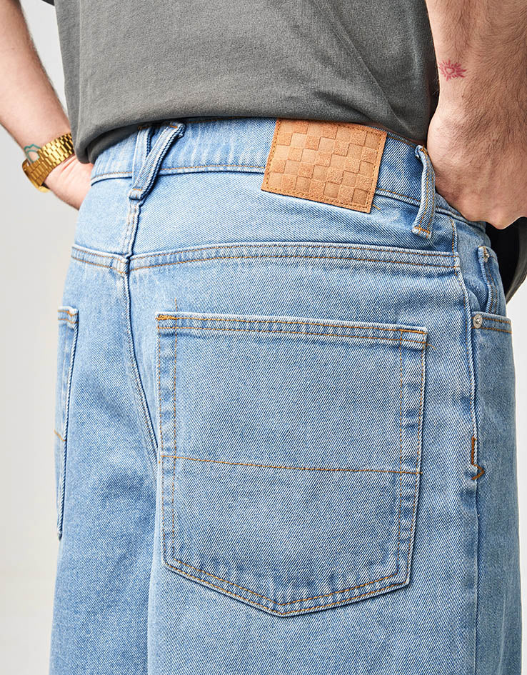 Vans Check-5 Baggy Denim Shorts - Stonewash Blue