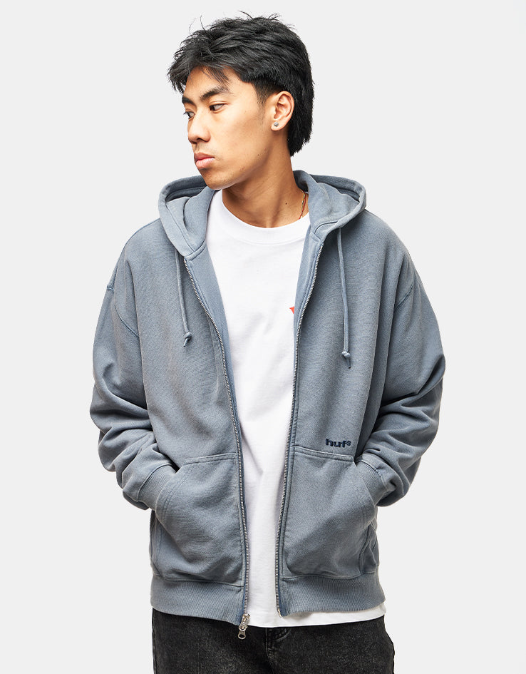 HUF Pacific Wash Full Zip Hoodie - Blue