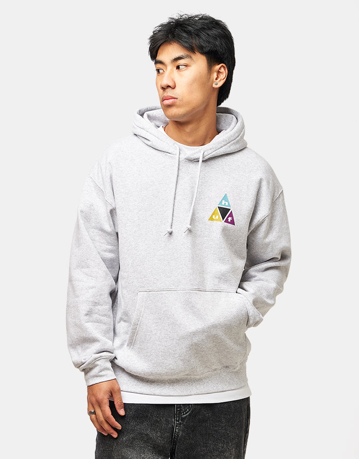 HUF Prism Triple Triangle Pullover Hoodie - Heather Grey
