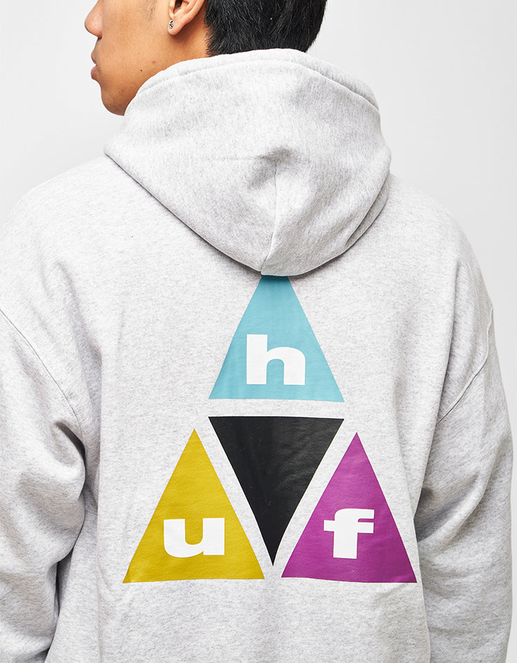 HUF Prism Triple Triangle Pullover Hoodie - Heather Grey